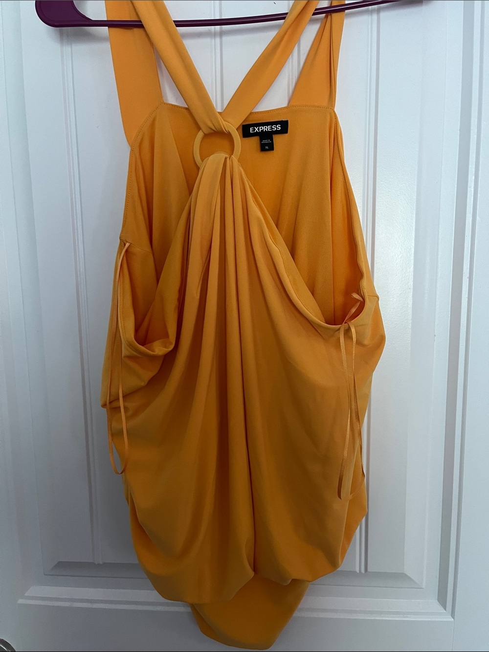 Express Yellow Knot-Back Bodysuit
